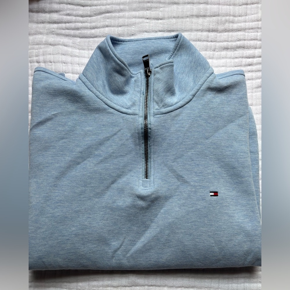 Tommy Hilfiger Men's Sky Blue Zip-Up Sweater